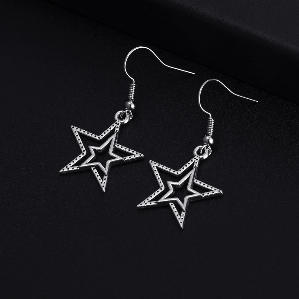 Trendy Vintage Star Shape Dangle Antique Silver Plated Earrings for Women Girl Retro Drop Earrings Cute Earring Jewelry Bijoux
Trendy Vintage Star Shape Dangle Antique Silver Plated Earrings for Women Girl Retro Drop Earrings Cute Earring Jewelry Bijoux