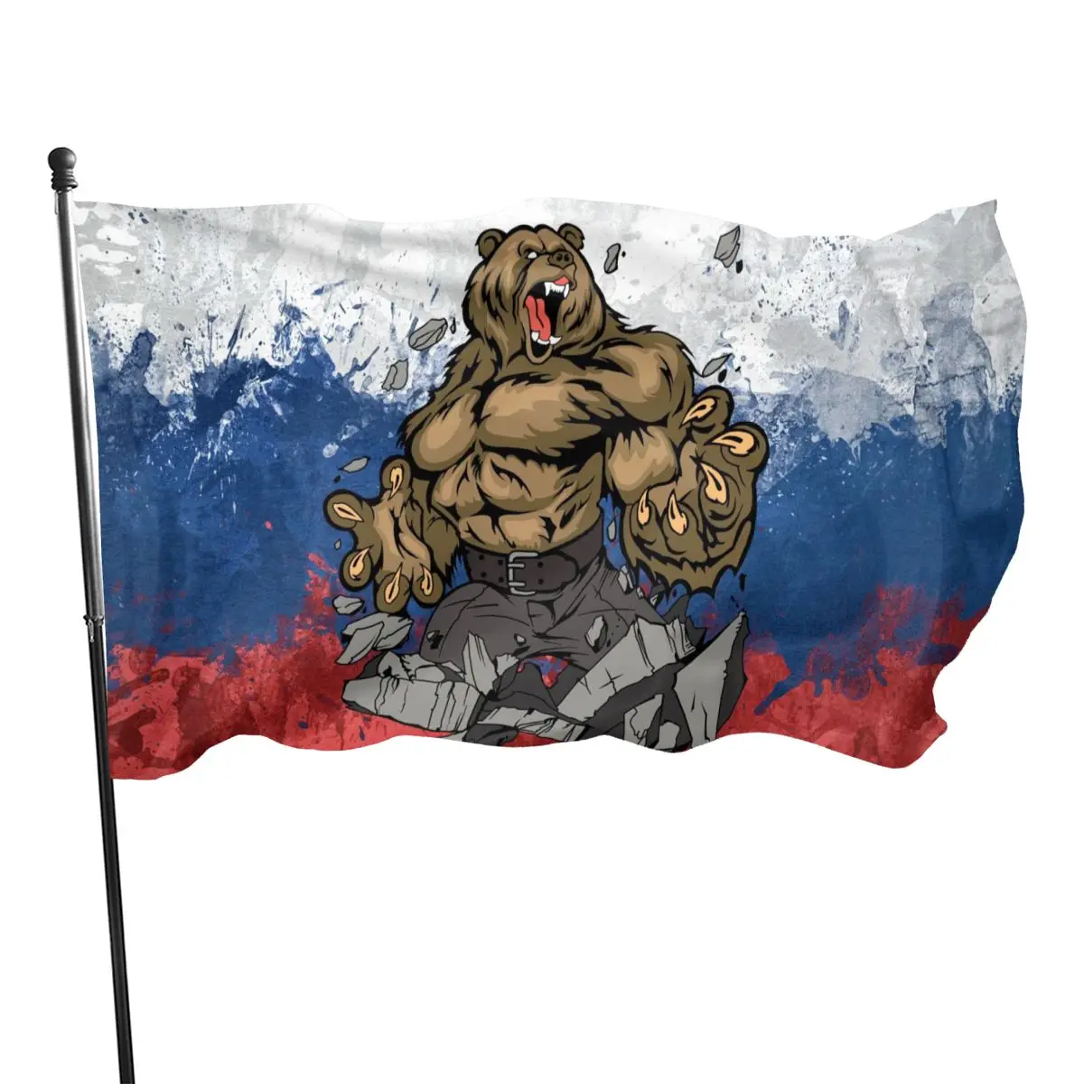 Мощный российский флаг в виде гордости и медведя, развивающийся вперед, 90x150 см
Мощный российский флаг в виде гордости и медведя, развивающийся вперед, 90x150 см