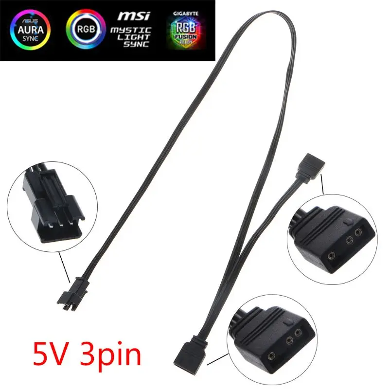 ARGB Light Control 5V 3Pin Extension Cable Adapter Cord Line for AURA AS-US/MSI Motherboard Spliter Accessories
ARGB Light Control 5V 3Pin Extension Cable Adapter Cord Line for AURA AS-US/MSI Motherboard Spliter Accessories