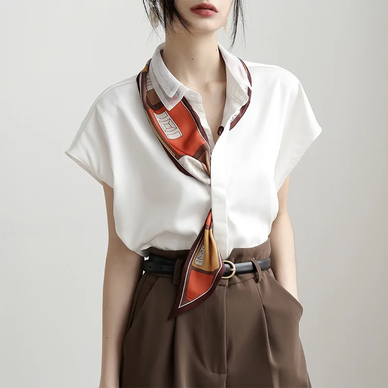 2021 Summer New White Shirt Chiffon Shirt Women's Design Short Sleeve Top 21-1142
2021 Summer New White Shirt Chiffon Shirt Women's Design Short Sleeve Top 21-1142