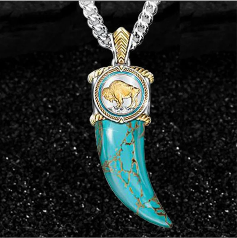 2021 trend Buffalo Horn Turquoise Necklace Pendant Creative Agate Stone Crescent Retro Necklace Women's necklaces Jewelry Set
2021 trend Buffalo Horn Turquoise Necklace Pendant Creative Agate Stone Crescent Retro Necklace Women's necklaces Jewelry Set