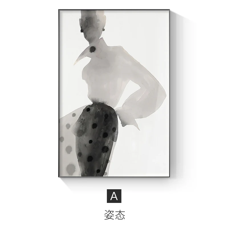 Modern abstract female canvas painting and printing of original character art wall black and white images of the living room
Modern abstract female canvas painting and printing of original character art wall black and white images of the living room