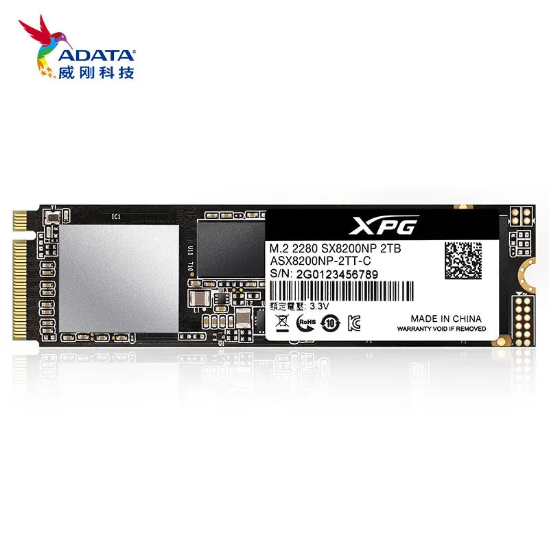 

SSD-Накопитель ADATA XPG SX8200 PRO PCIE GEN3X4 M.2 2280, Твердотельный накопитель 3500/3000 Мб