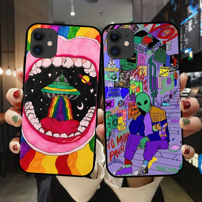 Aesthetics Cartoon alien space Soft Silicone Phone Case Cover Shell For iPhone 11Pro Max 6 6s 7 8 Plus X XR XS MAX case Coque
Aesthetics Cartoon alien space Soft Silicone Phone Case Cover Shell For iPhone 11Pro Max 6 6s 7 8 Plus X XR XS MAX case Coque