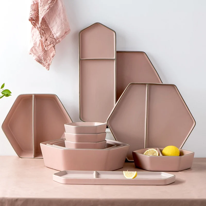 Morandi Nordic Solid Ceramic Tableware Set Pink Dinner Steak Grid Plate Bowl Dishes
Morandi Nordic Solid Ceramic Tableware Set Pink Dinner Steak Grid Plate Bowl Dishes