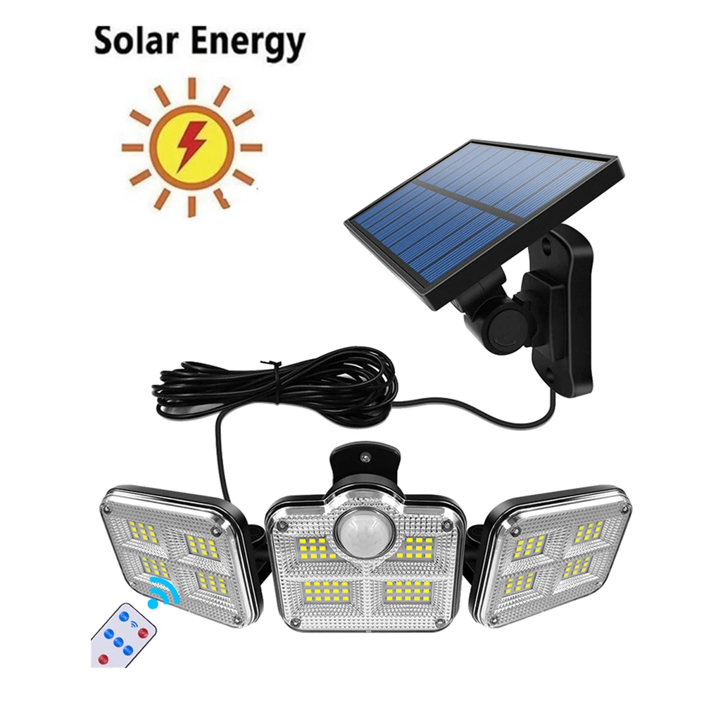 138 led remote seperable Motion Sensor Solar Wall Light Bright Flood Lamps 3 Adjustable Heads 270° Wide Lighting Angle Waterproo
138 led remote seperable Motion Sensor Solar Wall Light Bright Flood Lamps 3 Adjustable Heads 270° Wide Lighting Angle Waterproo