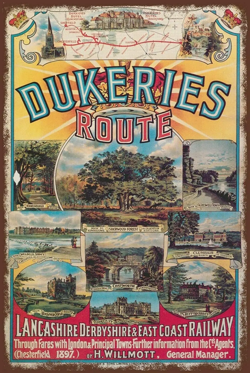 Lancashire Derby East Coast Railway Wall Decor Metal Tin Sign 12x8 Inch 
Lancashire Derby East Coast Railway Wall Decor Metal Tin Sign 12x8 Inch