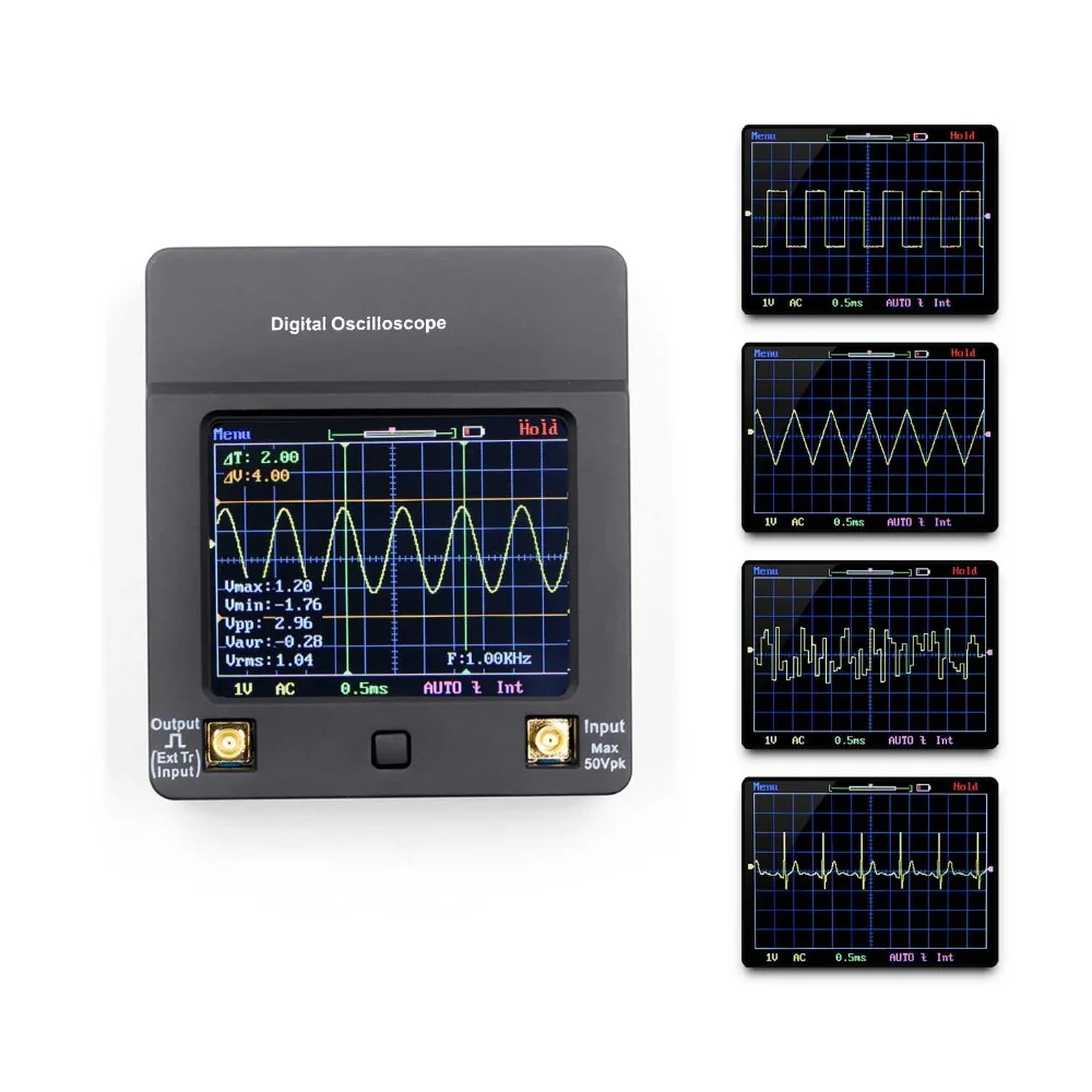 Portable DSO112A TFT Mini Digital Oscilloscope Touch Contact Screen Portable USB Oscilloscope Interface 2MHz 5Msps
Portable DSO112A TFT Mini Digital Oscilloscope Touch Contact Screen Portable USB Oscilloscope Interface 2MHz 5Msps