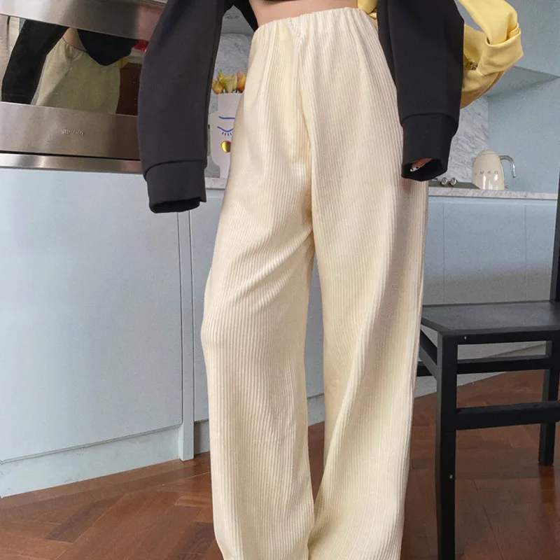 2020 New Autumn Winter Women High Waist Wide Leg Long Pants Drape Loose Slim Straight Casual Apricot Corduroy Pants Vestidos
2020 New Autumn Winter Women High Waist Wide Leg Long Pants Drape Loose Slim Straight Casual Apricot Corduroy Pants Vestidos