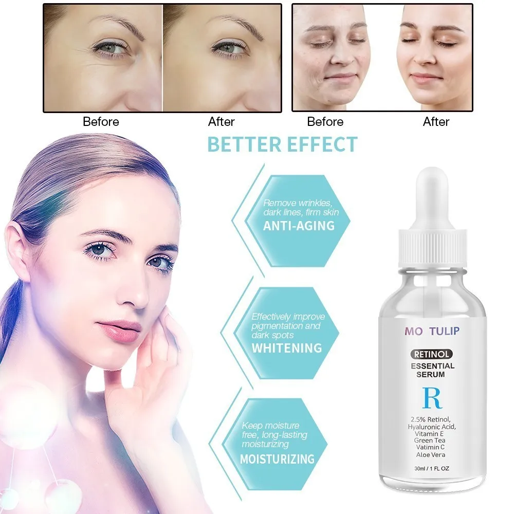 MO TULIP Retinol 2.5% Face Facial Serum Vitamin C Serum Firming Repair Skin Anti Wrinkle Anti Aging Serum lifting Skin Care
MO TULIP Retinol 2.5% Face Facial Serum Vitamin C Serum Firming Repair Skin Anti Wrinkle Anti Aging Serum lifting Skin Care