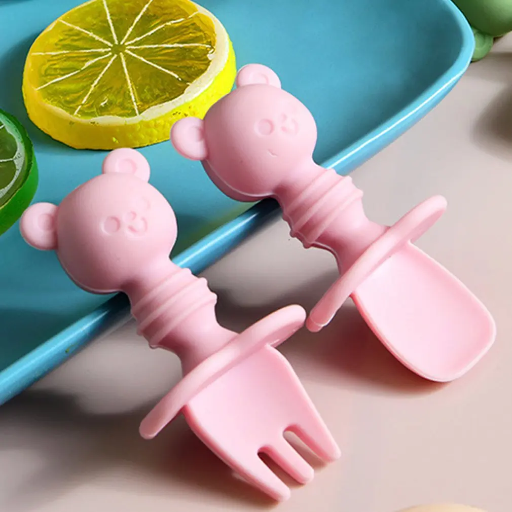 2Pcs/Set Baby Silicone Spoon Fork Set Cartoon Cute Bear Baby Learning Lunch Spoon Eating Fork
2Pcs/Set Baby Silicone Spoon Fork Set Cartoon Cute Bear Baby Learning Lunch Spoon Eating Fork