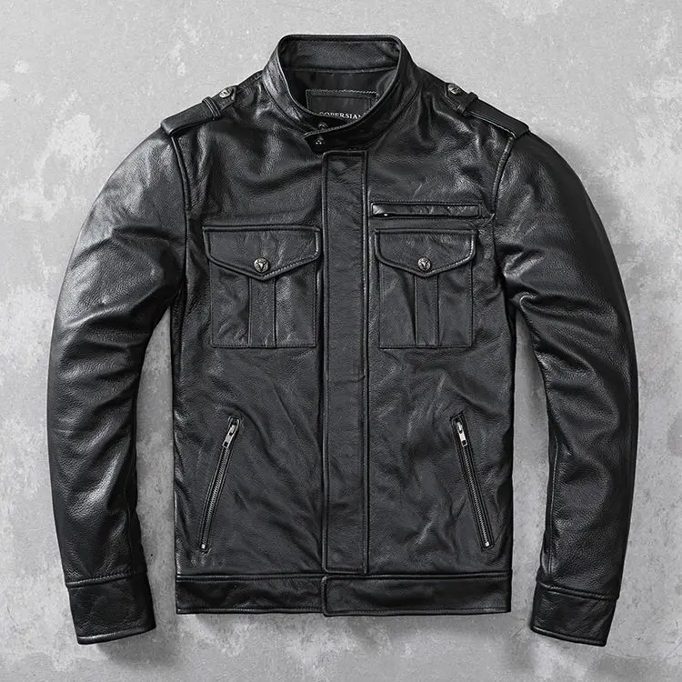 2021 Men Autumn Winter New Cowhide Motorcycle Leather Coats Men Stand Collar Slim Outwear Male Genuine Cow Leather Jackets W614
2021 Men Autumn Winter New Cowhide Motorcycle Leather Coats Men Stand Collar Slim Outwear Male Genuine Cow Leather Jackets W614