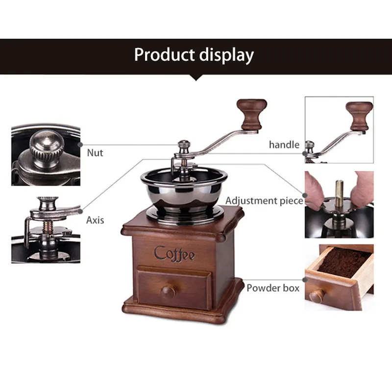 Coffee Grinder Machine Moledor Grinding Coffee Mill Manual Molinillo De Cafe Antique Hand Bean Grinder Wood machine
Coffee Grinder Machine Moledor Grinding Coffee Mill Manual Molinillo De Cafe Antique Hand Bean Grinder Wood machine