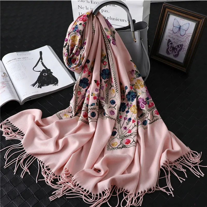 New Arrival Handmade Embroider Flower Pashmina Cashmere Scarf Women Winter Warm Tassels Scarf Shawl Fashion Lady Shawl Scarves
New Arrival Handmade Embroider Flower Pashmina Cashmere Scarf Women Winter Warm Tassels Scarf Shawl Fashion Lady Shawl Scarves