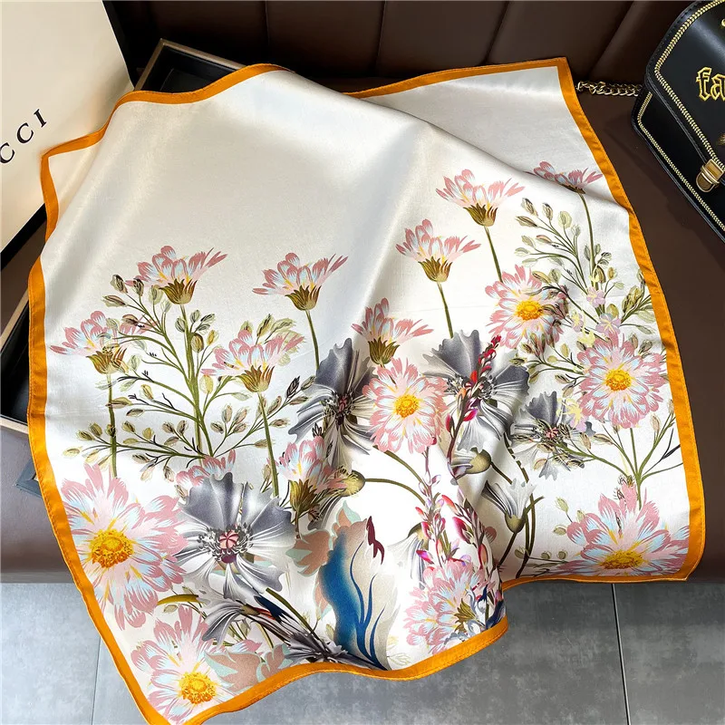 Flower 100% Real Silk Square Scarf Women Hairband Designer Neckerchief Female Bandana Shawl Hijab Print Headband Poncho 2021
Flower 100% Real Silk Square Scarf Women Hairband Designer Neckerchief Female Bandana Shawl Hijab Print Headband Poncho 2021