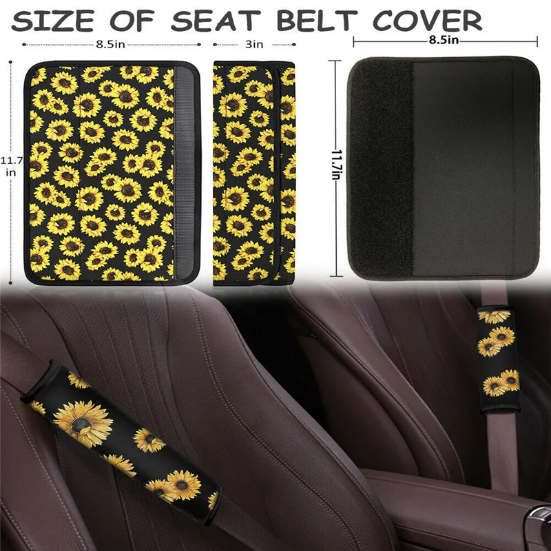 Car Seat Covers Set Sunflower Universal Fit Most Cars Covers with Steering Wheel Cover Protector Seat Cushion Armrest Protecor
Car Seat Covers Set Sunflower Universal Fit Most Cars Covers with Steering Wheel Cover Protector Seat Cushion Armrest Protecor