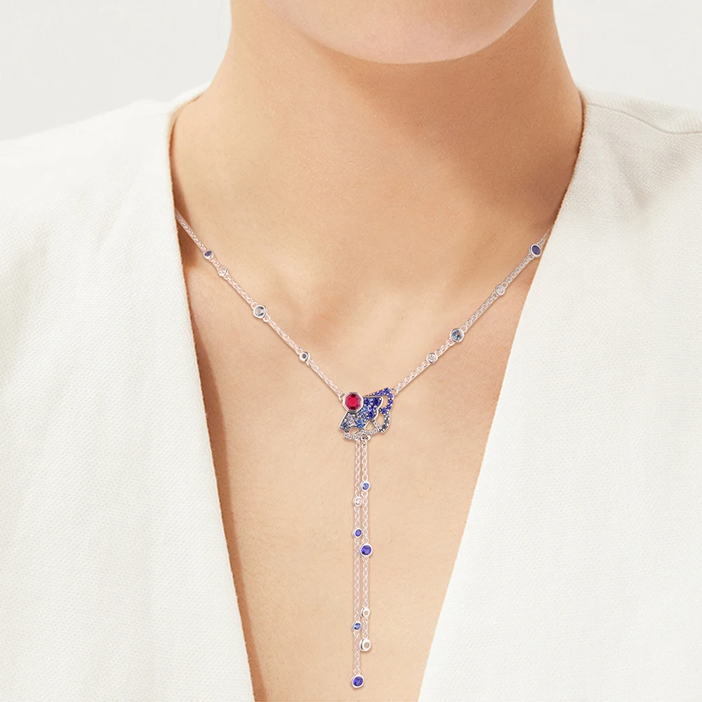 Tassel Necklace Genuine 925 Sterling Silver Necklaces for Women Blue & Pink Y-Necklace Statement Jewelery Gift 2020 New
Tassel Necklace Genuine 925 Sterling Silver Necklaces for Women Blue & Pink Y-Necklace Statement Jewelery Gift 2020 New