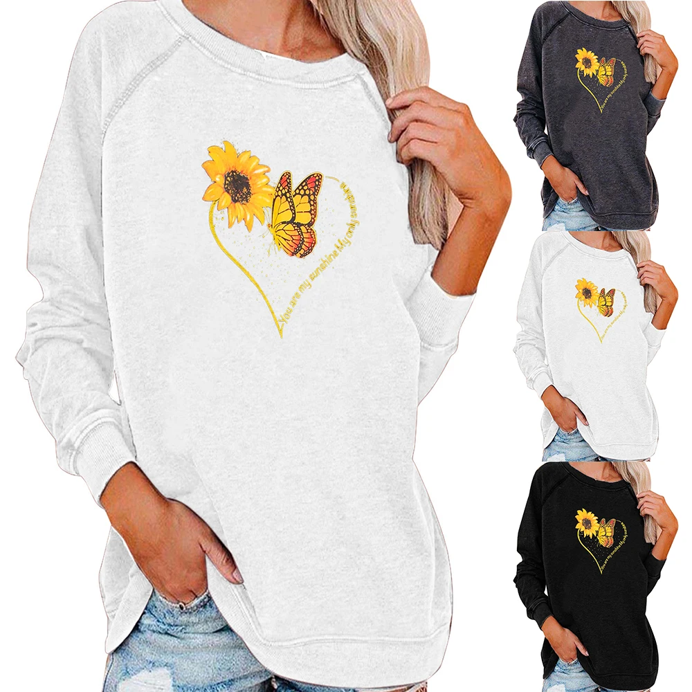 Women Loose and Simple Blouse Long-sleeved Pullover Butterfly Floral Printed Sweater Tops Ladies Summer Casual Wearing Clothes
Women Loose and Simple Blouse Long-sleeved Pullover Butterfly Floral Printed Sweater Tops Ladies Summer Casual Wearing Clothes