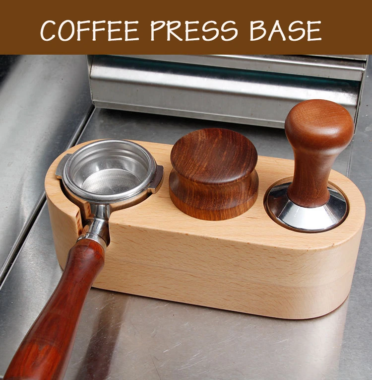 

51/58MM Manual Wood Coffee Tamper Holder Mat Barista Coffee Espresso Tampering Latte Art Pen Tamper Holder Home Coffee Accessory