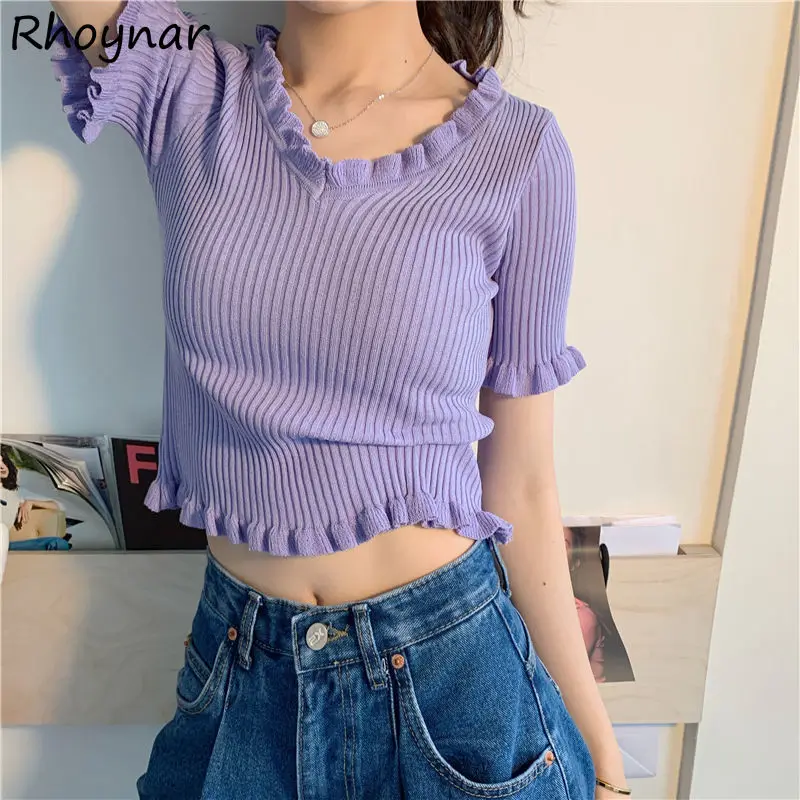 Женские летние футболки, новинка, шикарная винтажная универсальная укороченная трикотажная одежда с коротким рукавом и круглым вырезом, по... 
Женские летние футболки, новинка, шикарная винтажная универсальная укороченная трикотажная одежда с коротким рукавом и круглым вырезом, по...