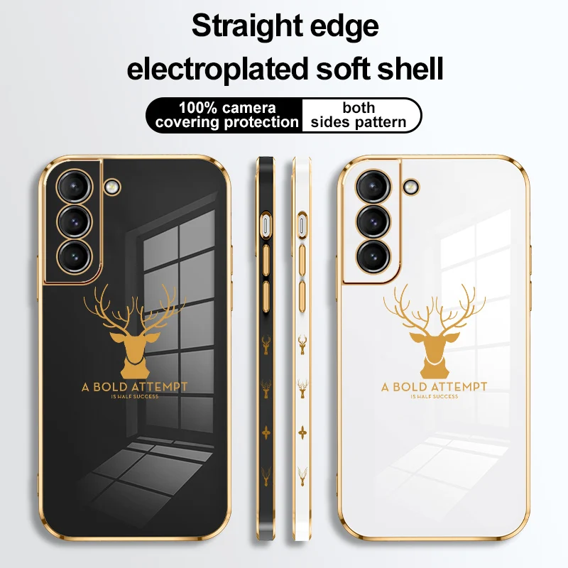 Phone Case For Samsung Galaxy S21 Plus Ultra Fashionable And Thin Soft TPU Electroplating Deer Head Pattern Side Gold Trim Cover
Phone Case For Samsung Galaxy S21 Plus Ultra Fashionable And Thin Soft TPU Electroplating Deer Head Pattern Side Gold Trim Cover
