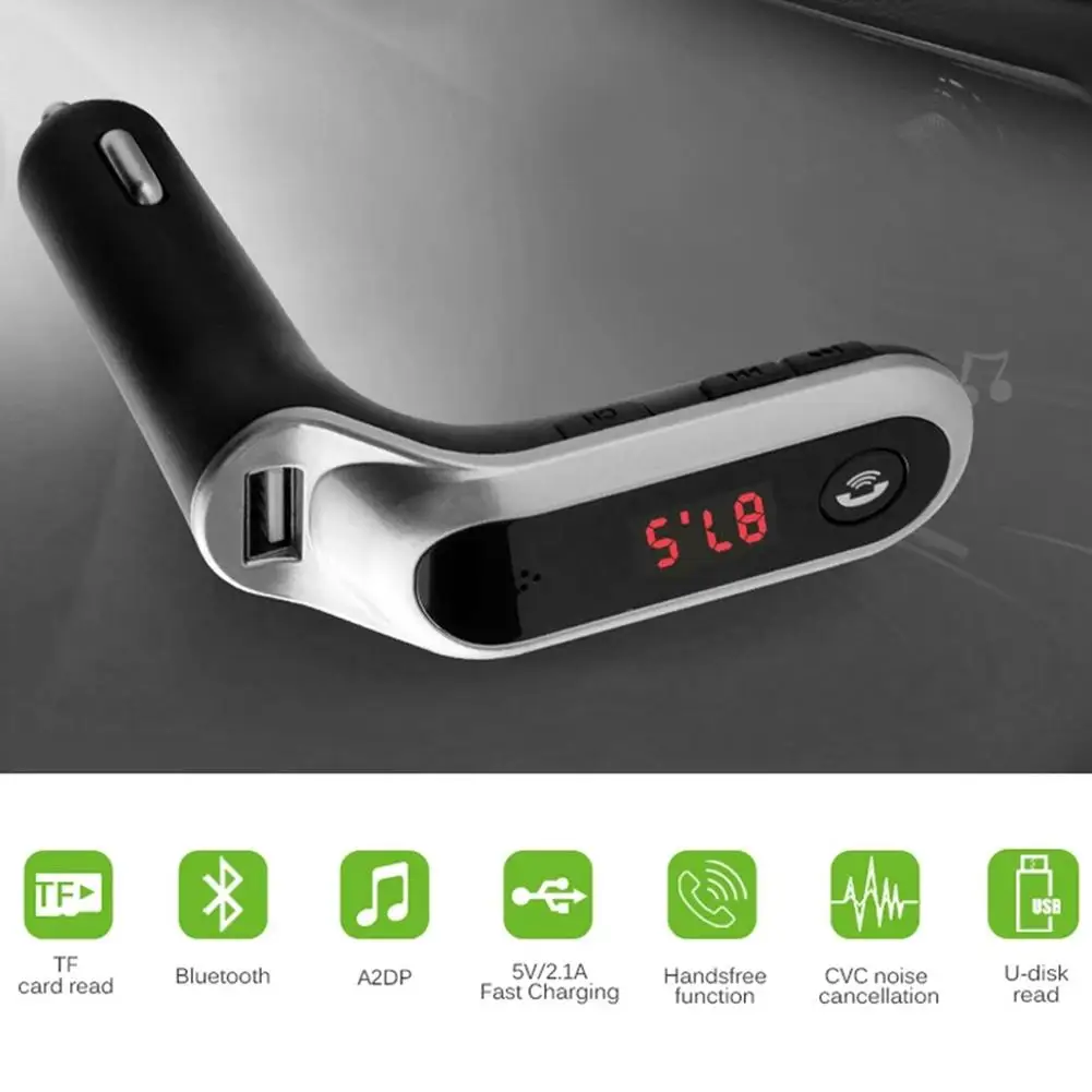 

S7 Car Bluetooth Handsfree FM Transmitter AUX Modulator Cigarette Lighter Type MP3 Player USB Charger Car Automobile Accessories