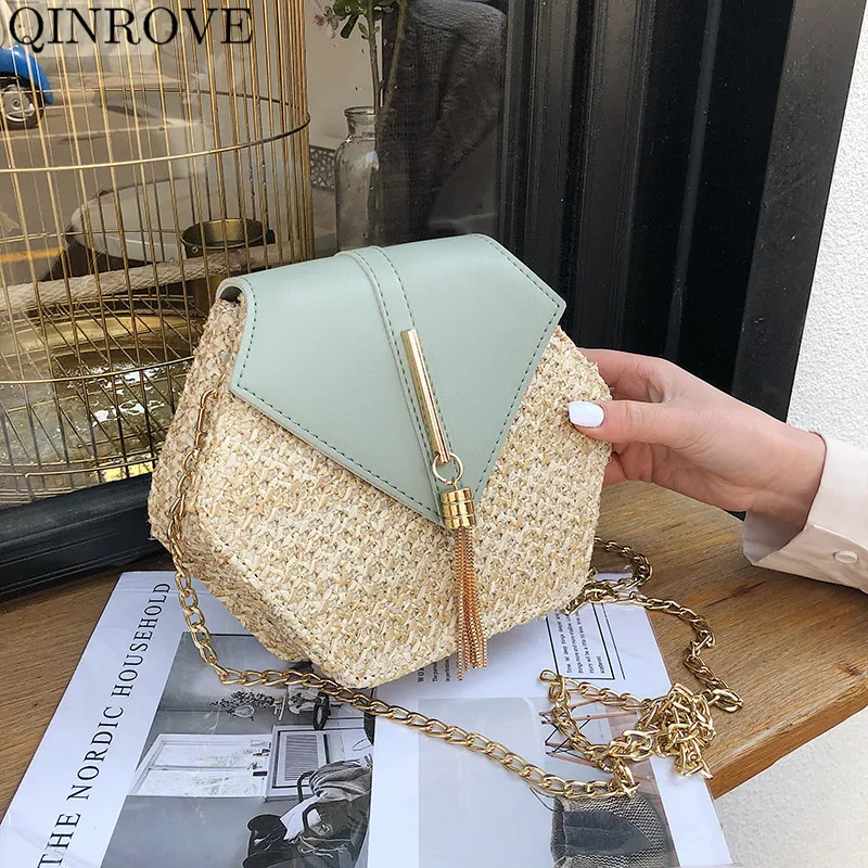 QINROVE Crossbody-Bags for Women 2020 Straw Bags Chains Bags Tassel Handmade Woven Bag Bohemia Small Casual Female Shoulder-Bag
QINROVE Crossbody-Bags for Women 2020 Straw Bags Chains Bags Tassel Handmade Woven Bag Bohemia Small Casual Female Shoulder-Bag