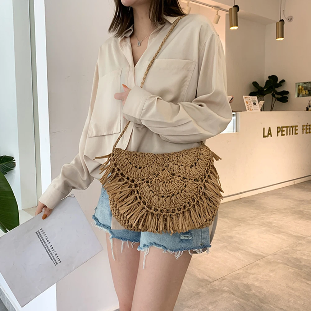 Newest Hot Summer Women Tassels Straw Rattan Wicker Weave Shoulder Bags Handbag Flap Ladies Treval Holiday Beach Crossbody Bag
Newest Hot Summer Women Tassels Straw Rattan Wicker Weave Shoulder Bags Handbag Flap Ladies Treval Holiday Beach Crossbody Bag