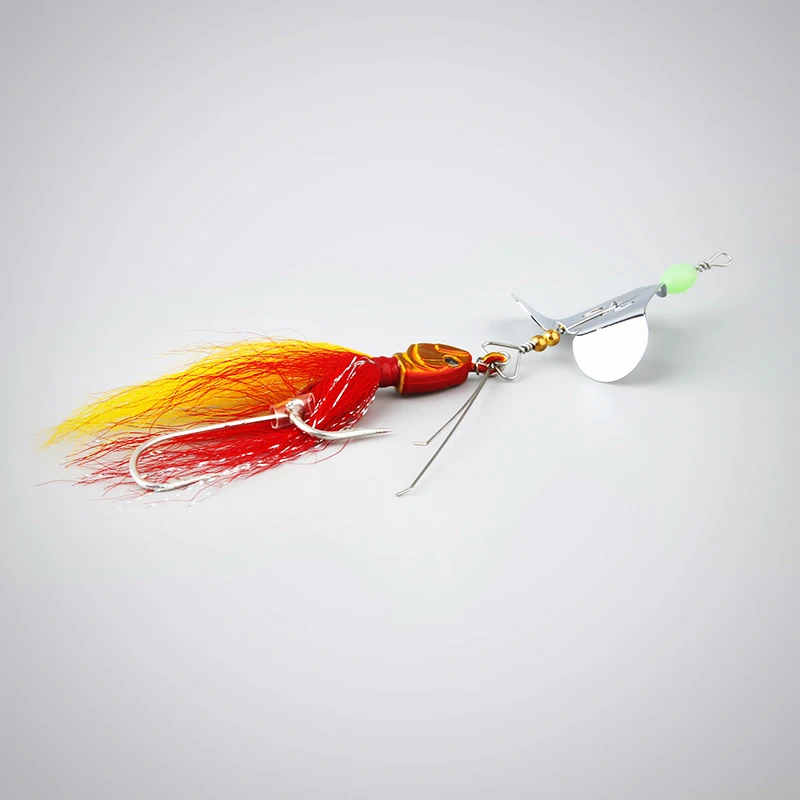 Ardea spinner metal lures for fishing 1pcs 16cm/20g sequins jig skirt beard buzzbait perch bass tackle with two hooks | Спорт и