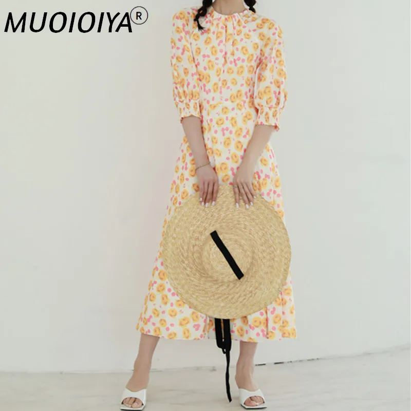 2021 New Women Flroal Print Midi Dress Lady Holiday Beach Sweet Spilt Long Dresses Fashion Puff Sleeve O-Neck Robes
2021 New Women Flroal Print Midi Dress Lady Holiday Beach Sweet Spilt Long Dresses Fashion Puff Sleeve O-Neck Robes
