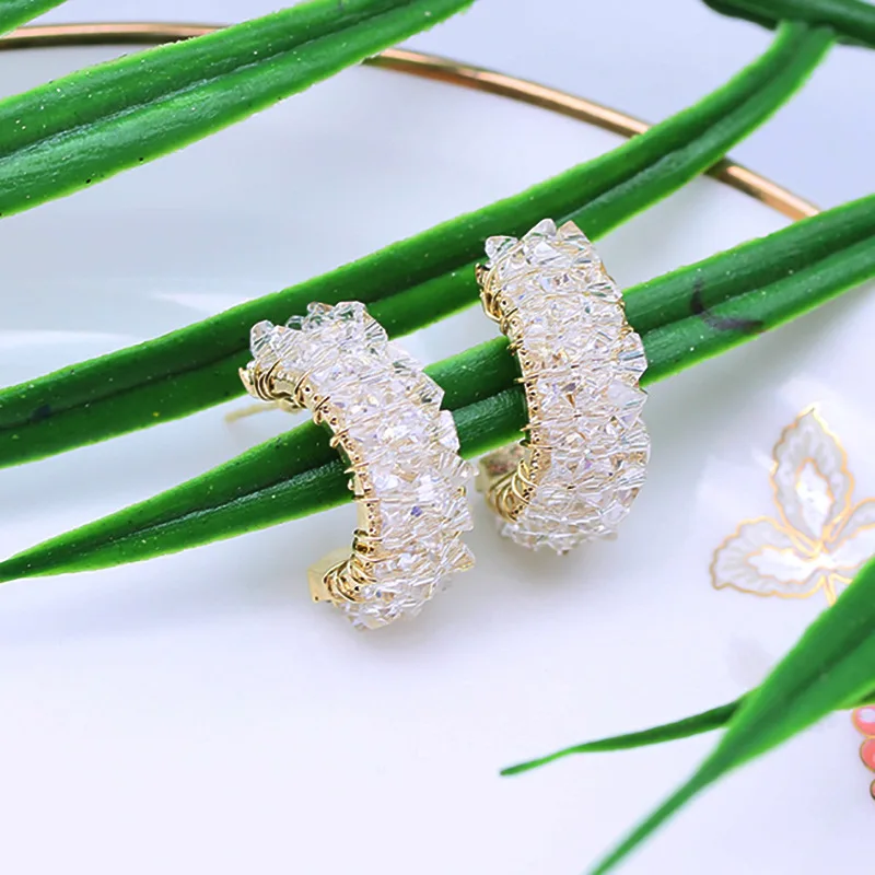 Electroplated Gold Small Earrings K9 Crystal Earrings New Earrings Hand Wound Crystal Earrings
Electroplated Gold Small Earrings K9 Crystal Earrings New Earrings Hand Wound Crystal Earrings