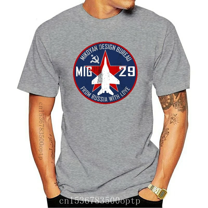 Новинка 2021 недорогая футболка из 100% хлопка с изображением истребителя ВВС-Mig 29