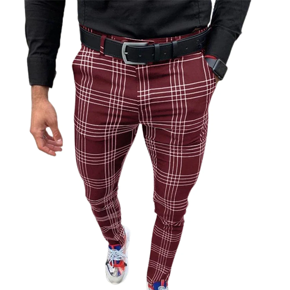 Брюки мужские в полоску, приталенные штаны с карманами, деловые, летняя одежда для мужчин, в клетку 
Брюки мужские в полоску, приталенные штаны с карманами, деловые, летняя одежда для мужчин, в клетку