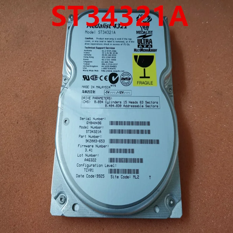 90% новый оригинальный HDD для Seagate 4,3 ГБ 3,5 дюйма 2 Мб IDE 5400 об/мин для настольного HDD для ST34321A
90% новый оригинальный HDD для Seagate 4,3 ГБ 3,5 дюйма 2 Мб IDE 5400 об/мин для настольного HDD для ST34321A