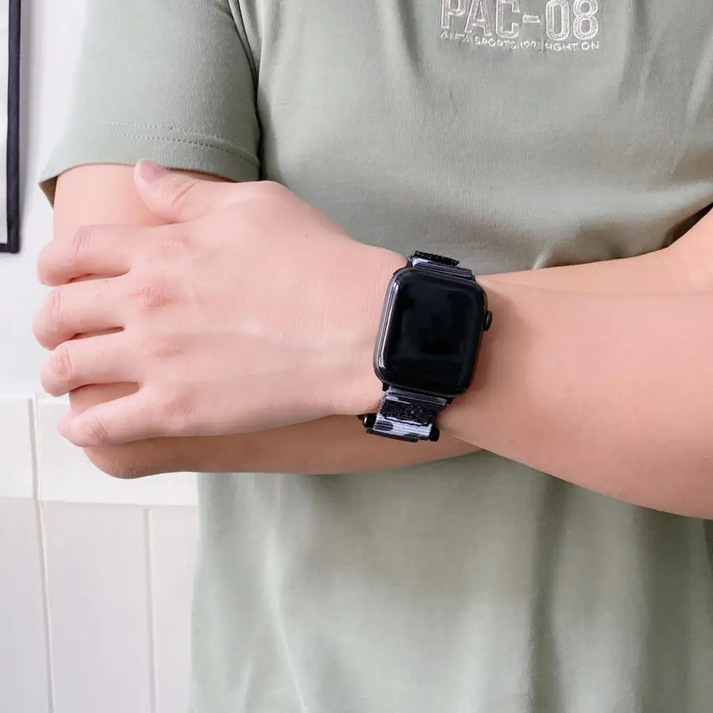 Ремешок нейлоновый для Apple watch band 44 мм 40 браслет magic loop iWatch series 7 6 5 4 Se 41/45 42 38 |