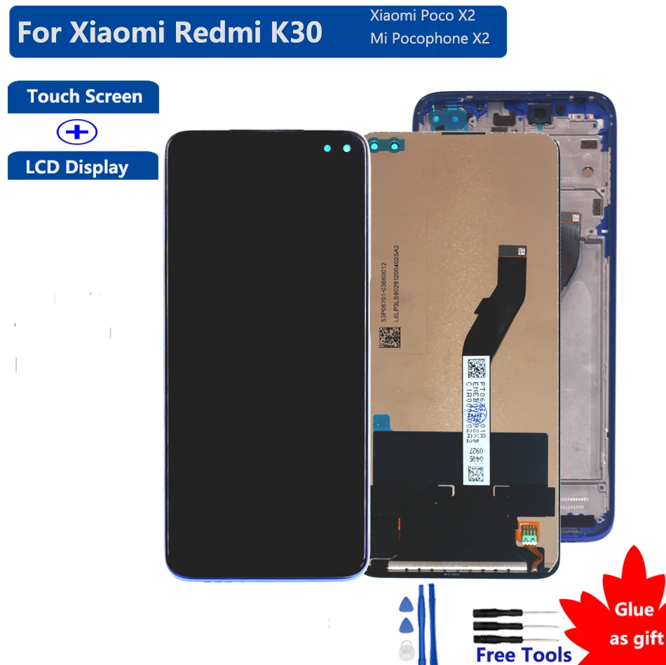 

Оригинальный ЖК-дисплей для Xiaomi Redmi K30 сенсорный экран ЖК-дисплей дигитайзер в сборе для Xiaomi Poco X2 Mi Pocophone X2 6,67''