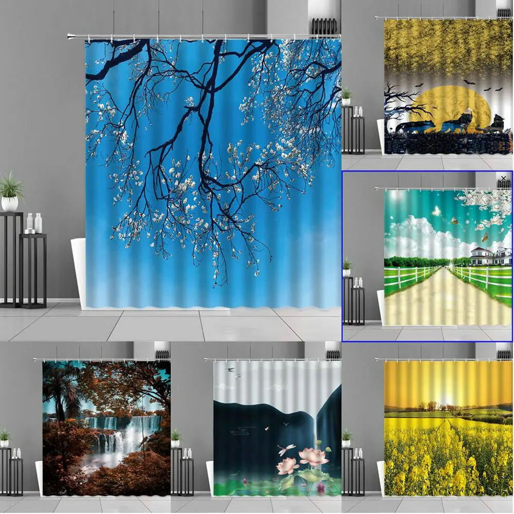 Natural Four Seasons Scenery Art Abstract Animal Silhouette Bathroom Waterproof Shower Curtain Bathroom Accessories With Hook
Natural Four Seasons Scenery Art Abstract Animal Silhouette Bathroom Waterproof Shower Curtain Bathroom Accessories With Hook