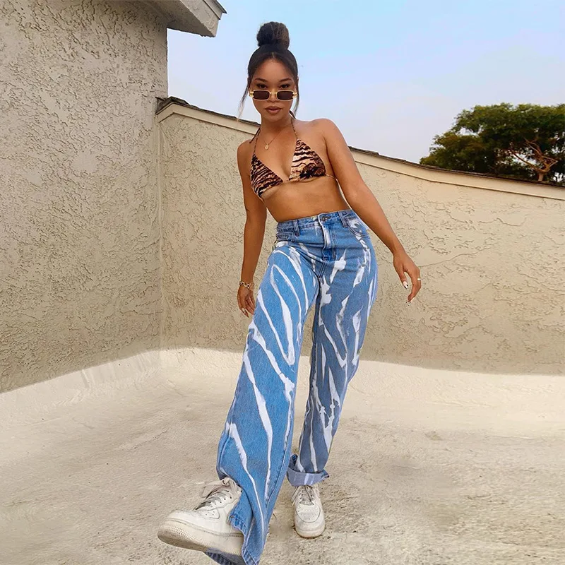 New Women Straight Leg Washed Jeans Trendy Print High Waist Relaxed Super Long Fit Split Hem Denim Pants
New Women Straight Leg Washed Jeans Trendy Print High Waist Relaxed Super Long Fit Split Hem Denim Pants