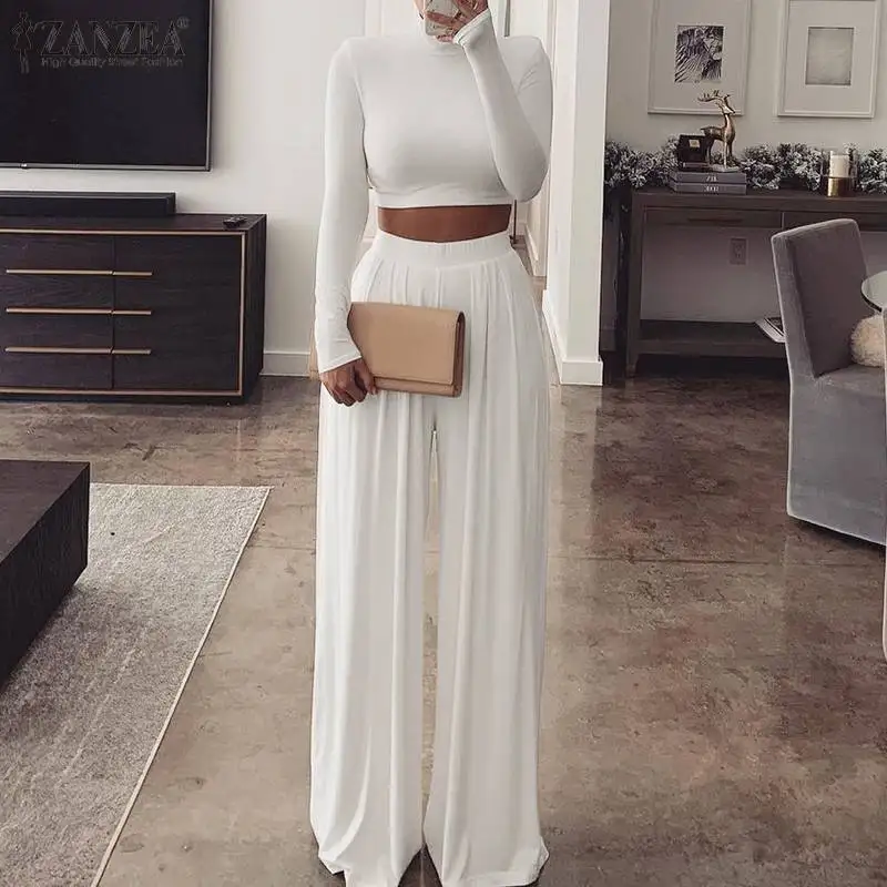Women's Crop Tops and Pants 2 Piece ZANZEA 2021 Fashion Solid Tracksuits O Neck Blusas Female Casual Wide Leg Trousers Oversized
Women's Crop Tops and Pants 2 Piece ZANZEA 2021 Fashion Solid Tracksuits O Neck Blusas Female Casual Wide Leg Trousers Oversized