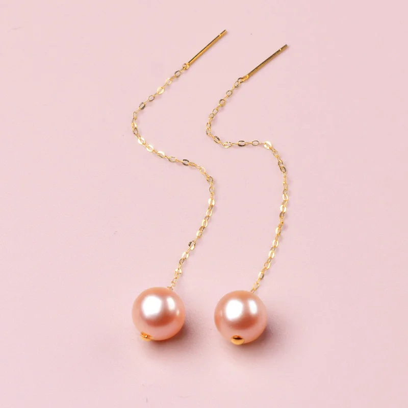 ZHIXI Real 18K Gold Earrings Natural Freshwater pearl Long pink 7-8MM AU750 Brand Jewelry Women's Gift Party
ZHIXI Real 18K Gold Earrings Natural Freshwater pearl Long pink 7-8MM AU750 Brand Jewelry Women's Gift Party