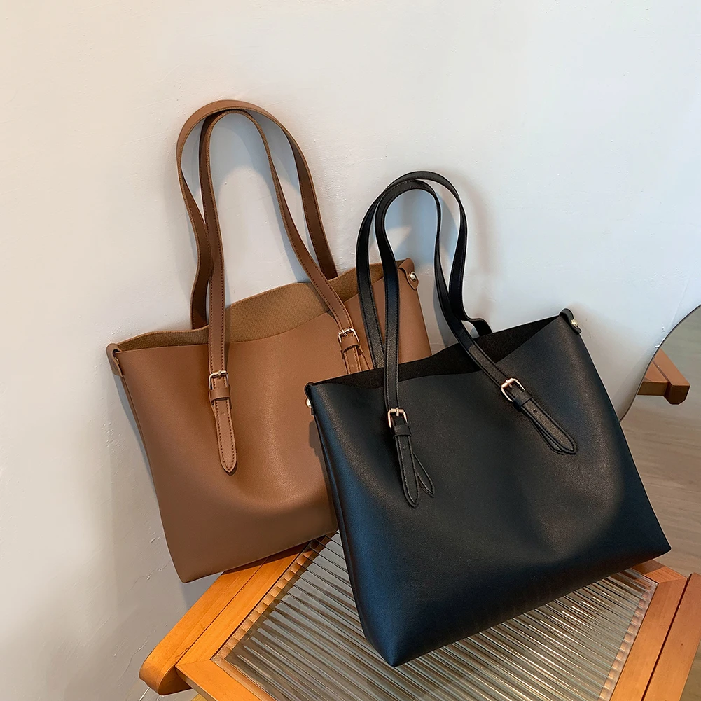 Fashion Shoulder Bag Women Casual Tote Shopping Bags Female Soft PU Leather Solid Color Tote Bag Stylish Handbag
Fashion Shoulder Bag Women Casual Tote Shopping Bags Female Soft PU Leather Solid Color Tote Bag Stylish Handbag
