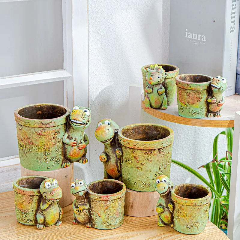Creative Cartoon Dinosaur Fleshy Flowerpot Porous Breathable Cement Fleshy Pot Laozhuang Basin Garden Decorative Flowerpot
Creative Cartoon Dinosaur Fleshy Flowerpot Porous Breathable Cement Fleshy Pot Laozhuang Basin Garden Decorative Flowerpot