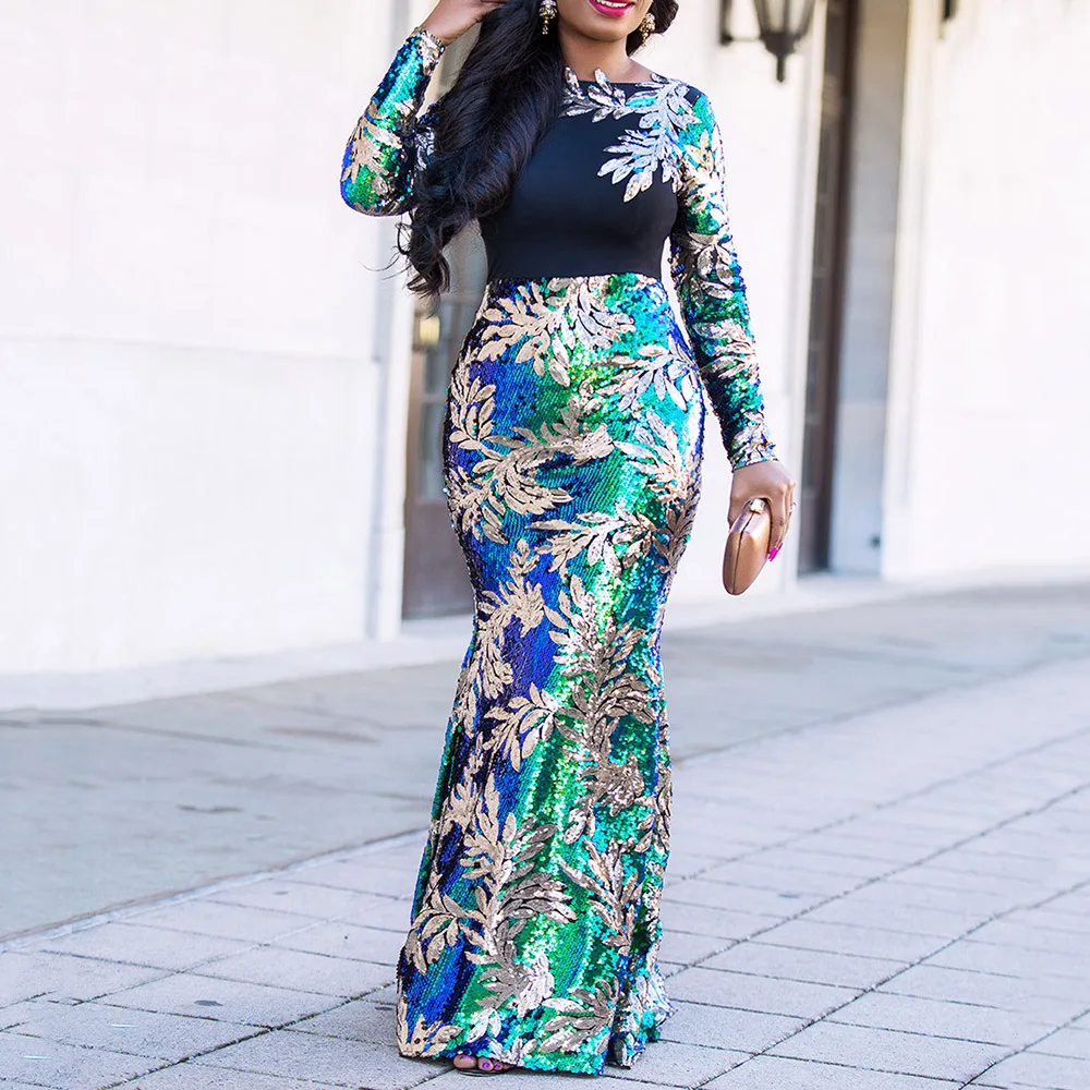Backless Mermaid Sequins Dress Vintage Sparkly Elegant Plus Size Prom Party Dresses African Fashion Women Vestidos Autumn New
Backless Mermaid Sequins Dress Vintage Sparkly Elegant Plus Size Prom Party Dresses African Fashion Women Vestidos Autumn New