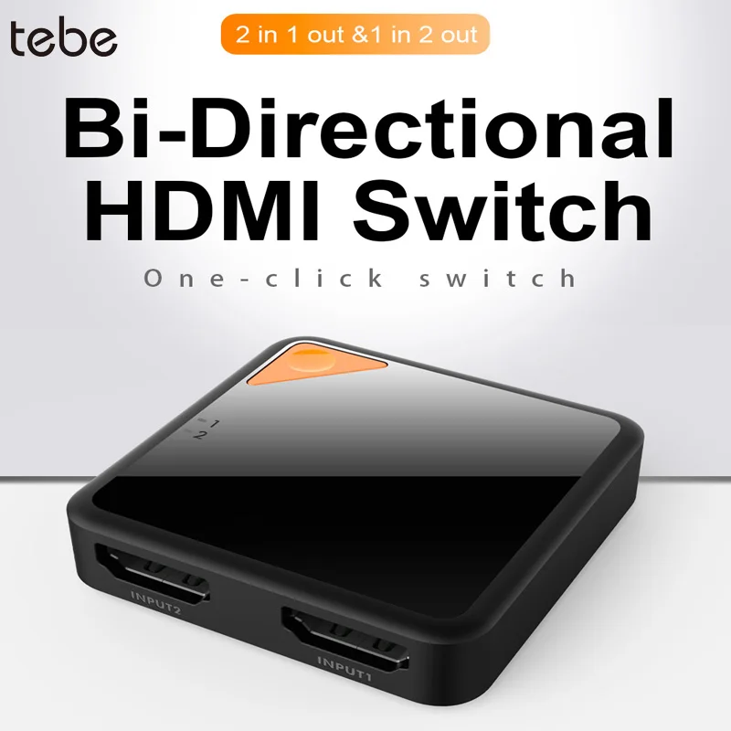 Tebe 4K 3D HDMI Переключатель 1x 2/2x1 двунаправленный смарт адаптер сплиттер 2 в 1 выход