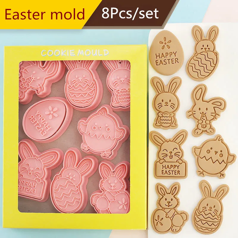8Pcs/ Set Easter Egg Rabbit Plastic Plunger Fondant Cookie Cutter Mold Biscuit Decor Baking ToolsSet Easter Party DIY Decoration
8Pcs/ Set Easter Egg Rabbit Plastic Plunger Fondant Cookie Cutter Mold Biscuit Decor Baking ToolsSet Easter Party DIY Decoration