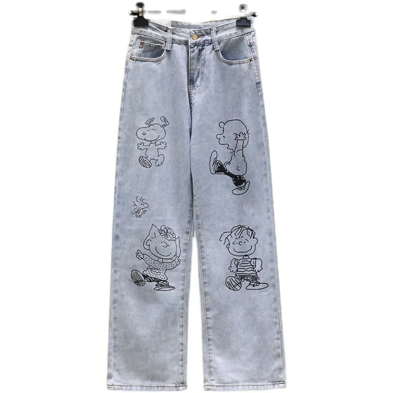 High waist jeans women retro high street cartoon graffiti straight leg pants Harajuku street wide leg pants trousers
High waist jeans women retro high street cartoon graffiti straight leg pants Harajuku street wide leg pants trousers