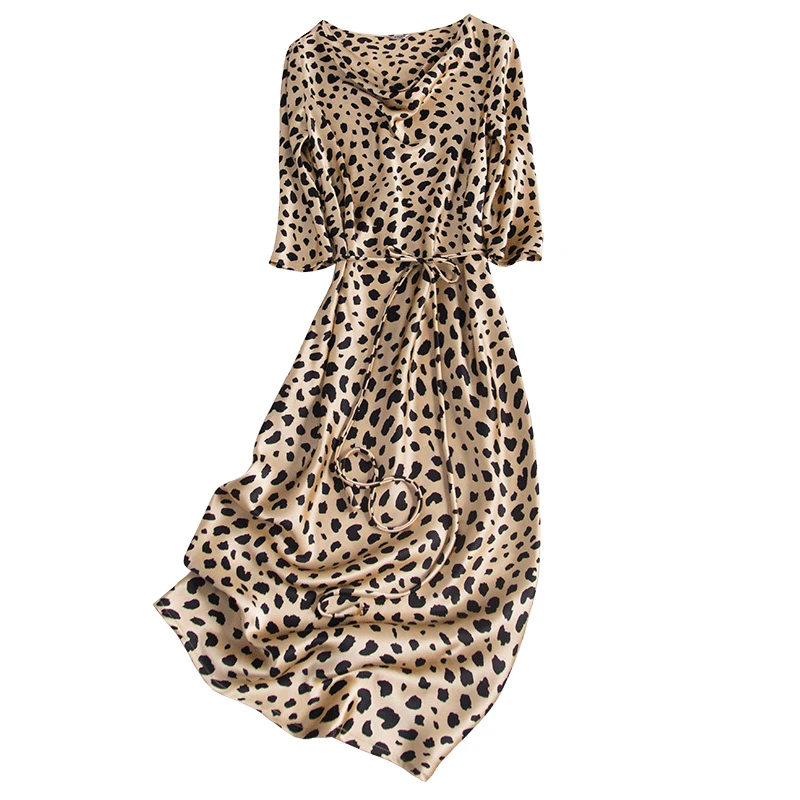 Fashionable Silk Slim Leopard Print Mid-Sleeve Women's Dress For Spring And Summer 2021 New Comfort
Fashionable Silk Slim Leopard Print Mid-Sleeve Women's Dress For Spring And Summer 2021 New Comfort