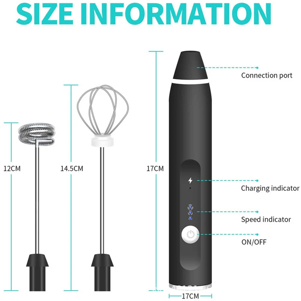 Electric Coffee Mixer Rechargeable Milk Shaker Maker Frother Foamer USB Charging Egg Beater Handheld 3-Speed Adjustable Blender
Electric Coffee Mixer Rechargeable Milk Shaker Maker Frother Foamer USB Charging Egg Beater Handheld 3-Speed Adjustable Blender