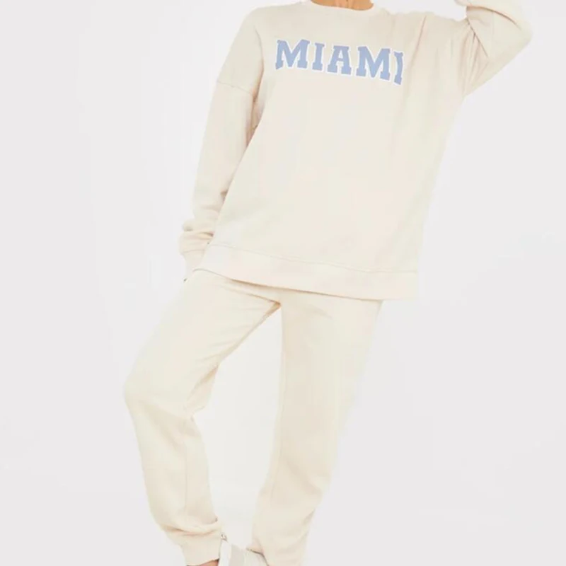 Hoodies Set for Women New Crew Neck Miami Letter Printed Casual Tracksuit Spring Autumn Clothing Set Female Clothing
Hoodies Set for Women New Crew Neck Miami Letter Printed Casual Tracksuit Spring Autumn Clothing Set Female Clothing