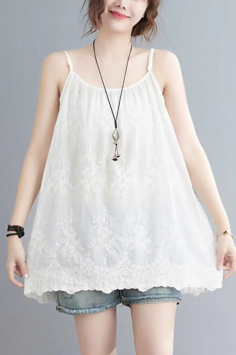 t shirt women camisole Slightly summer women's vest Korean drawstring bottomed top cotton and hemp embroidered large size inside
t shirt women camisole Slightly summer women's vest Korean drawstring bottomed top cotton and hemp embroidered large size inside